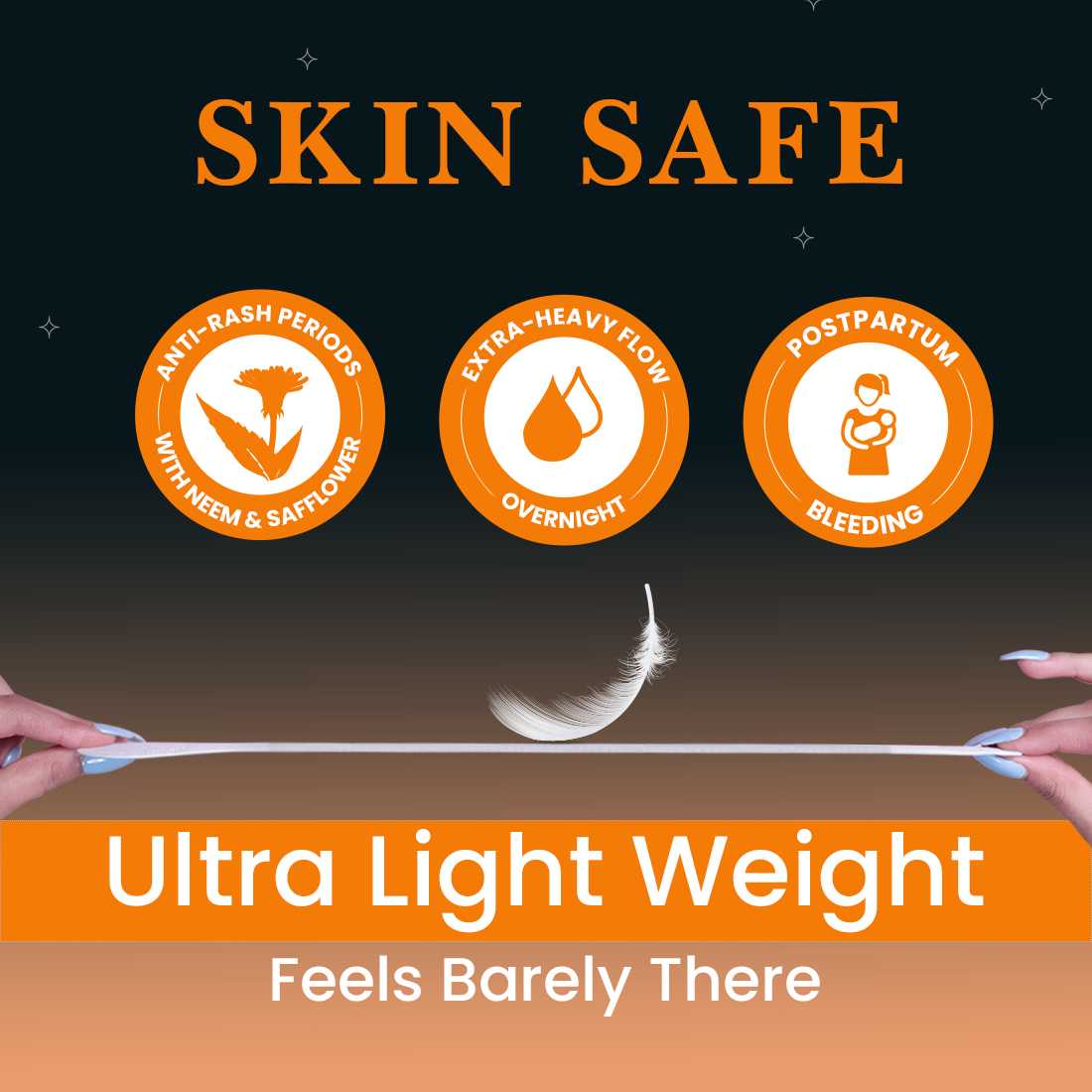 everteen Relax Nights Ultra Overnight XXXL Sanitary Pads, Neem, Safflower, Dermatologically Tested, Heavy Flow, Postpartum Care - 30 Pads (410mm) - Image 3