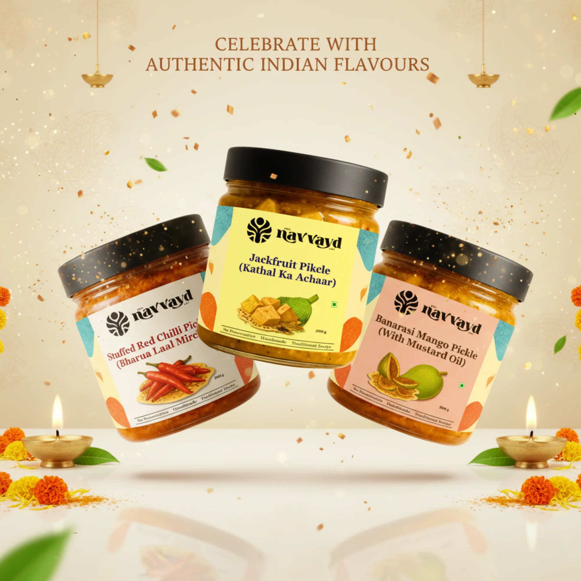 Everyday Achaar Combo | Banarasi Mango, Red Chilli & Jackfruit Pickle | 3 Authentic Flavours (250g Each) - Image 4