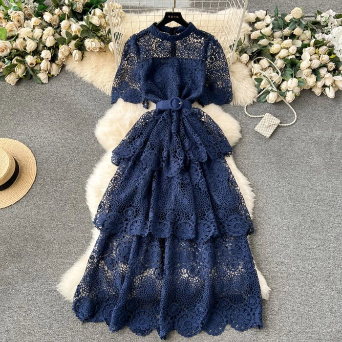 Eyelet Belted Dress - Image 3