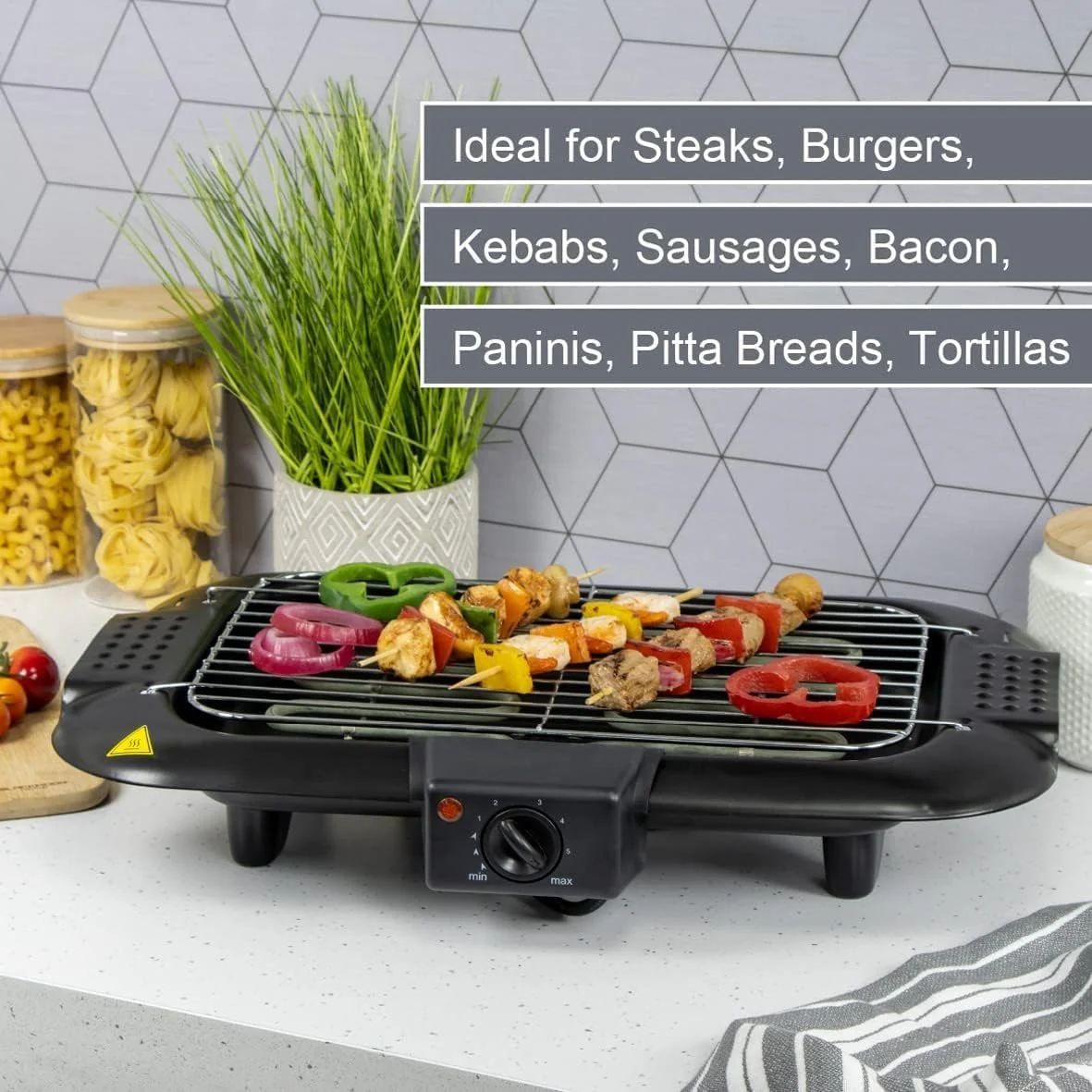 EzBBQ: 2000W Electric Barbecue Grill with Adjustable Temperature, Smokeless Design & Removable Drip Tray for Indoor & Outdoor Cooking - Image 6
