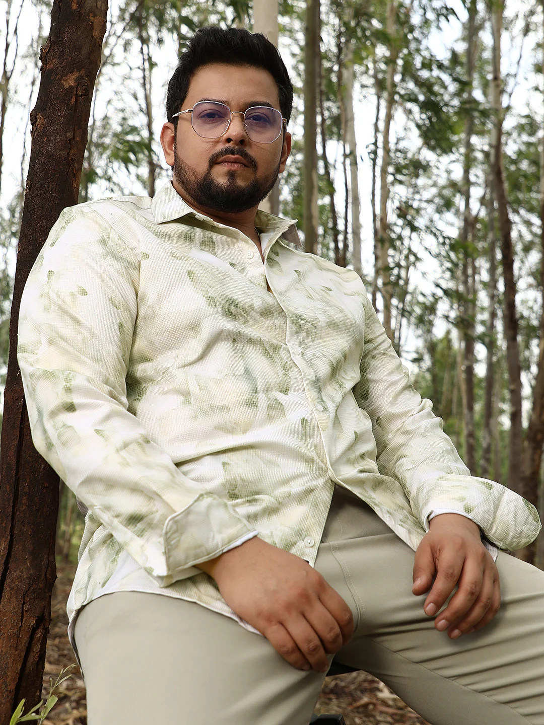 Faded-Waterstrokes Imprint Shirt - Image 11