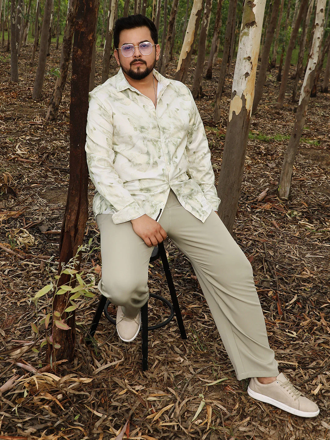 Faded-Waterstrokes Imprint Shirt - Image 6