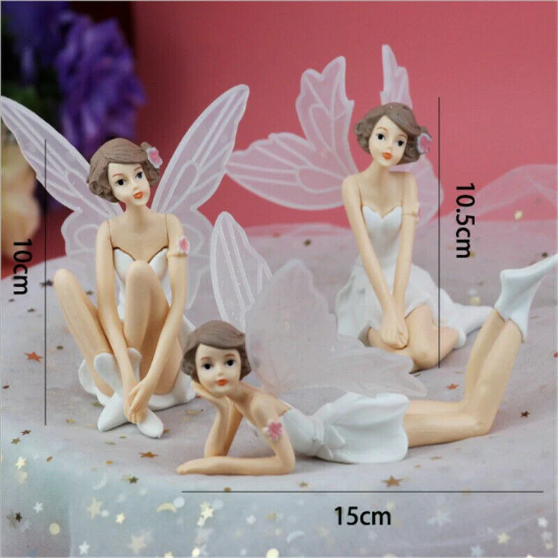 Fairies Figurines Angel Girl Cake Topper (Pack of 3) - Image 3