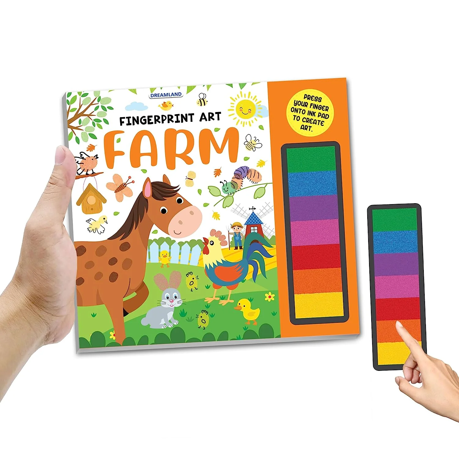 Farm Fingerprint Art Activity Book for Children Age 4 - 9 years with Thumbprint Gadget | Colouring Book for Kids - Image 2