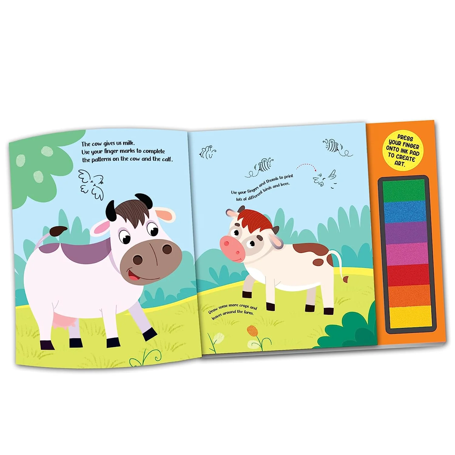 Farm Fingerprint Art Activity Book for Children Age 4 - 9 years with Thumbprint Gadget | Colouring Book for Kids - Image 4