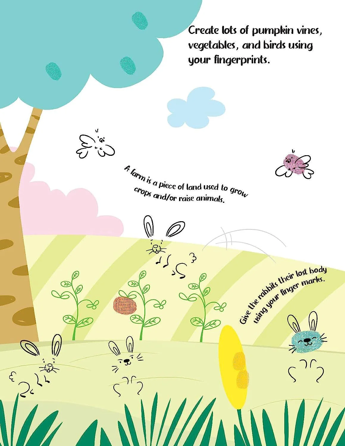 Farm Fingerprint Art Activity Book for Children Age 4 - 9 years with Thumbprint Gadget | Colouring Book for Kids - Image 7
