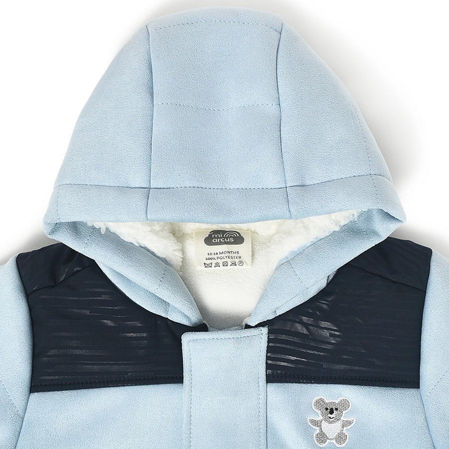 Farm Friends Hooded Sky Blue Jacket For Baby - Image 5