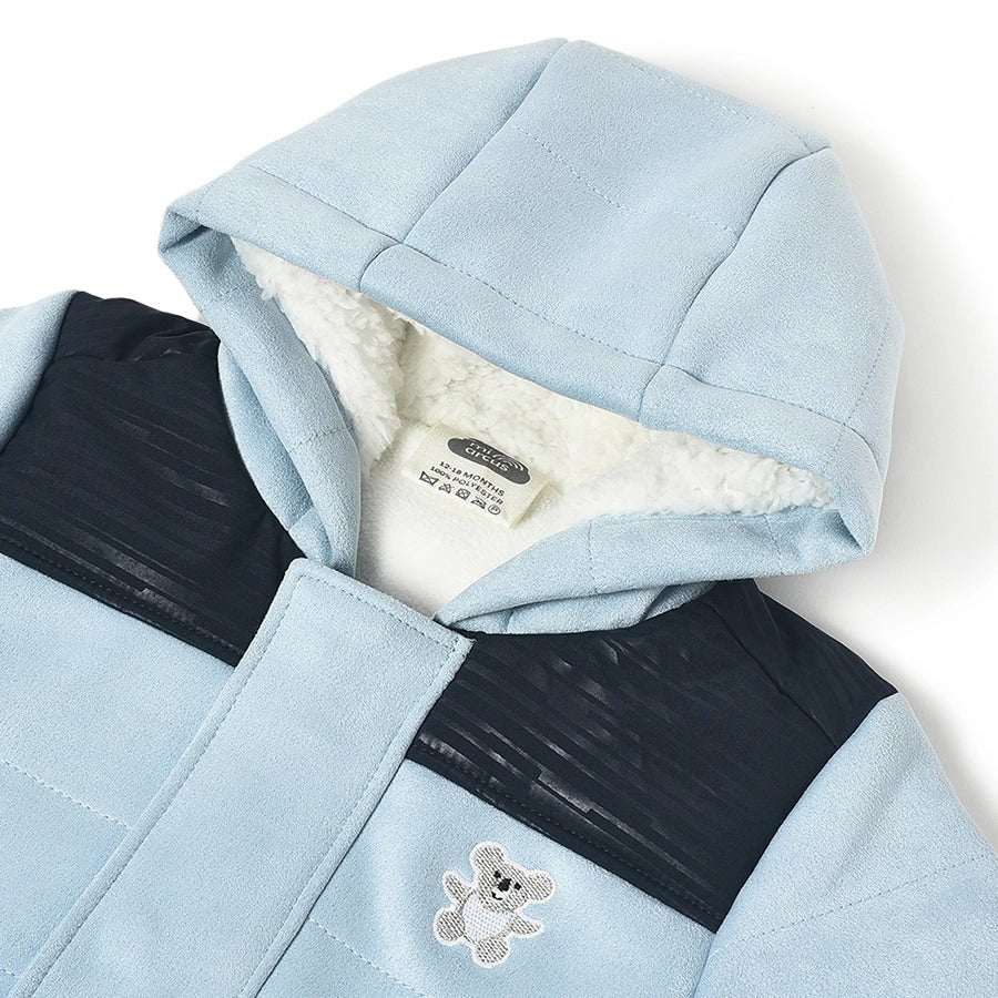 Farm Friends Hooded Sky Blue Jacket For Baby - Image 6