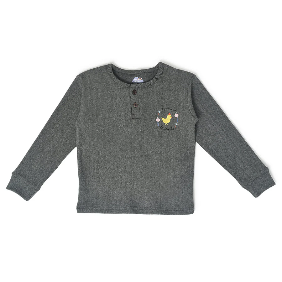Farm Friends Knitted Baby Thermal Sweatshirt With Jogger Set - Image 4