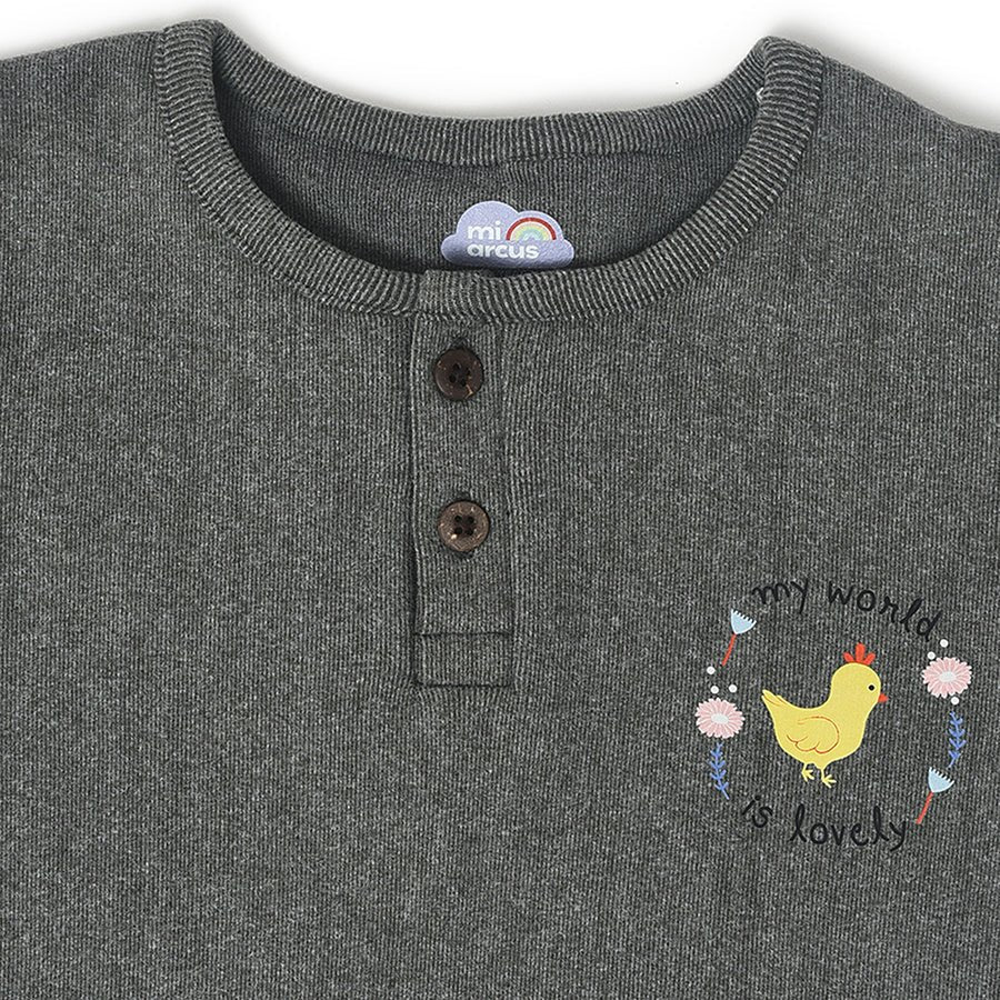 Farm Friends Knitted Baby Thermal Sweatshirt With Jogger Set - Image 6