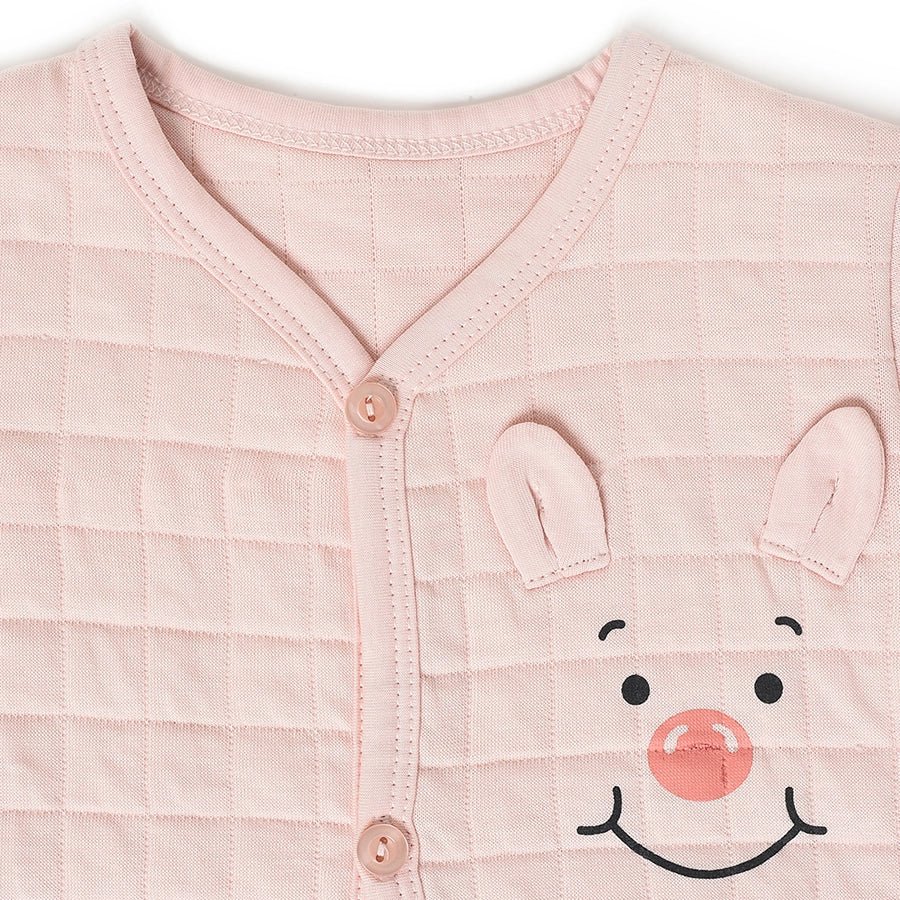 Farm Friends Pink Top With Baby Pyjama Quilted Set - Image 4