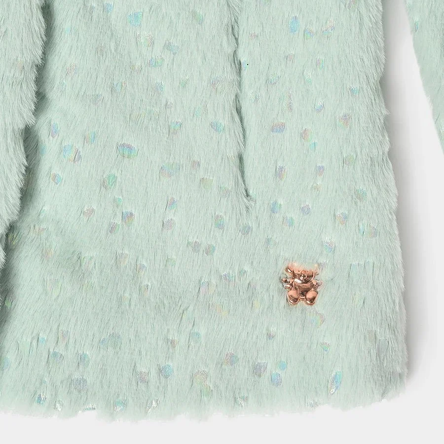Farm Friends Texture Fur Winter Jacket For Baby Girl Green - Image 7