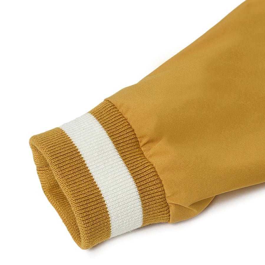 Farm Friends Woven Plain Mustard Baby Girl Jacket For Kids - Image 5