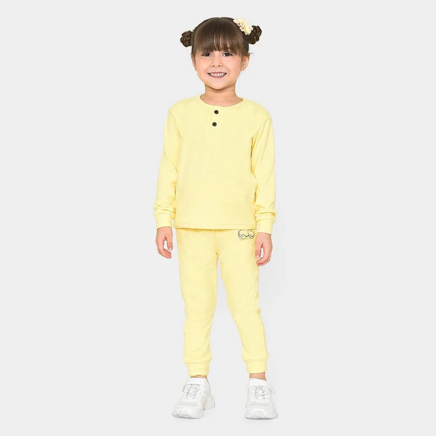 Farm Friends Yellow Knitted Thermal Top & Baby Pajama Set