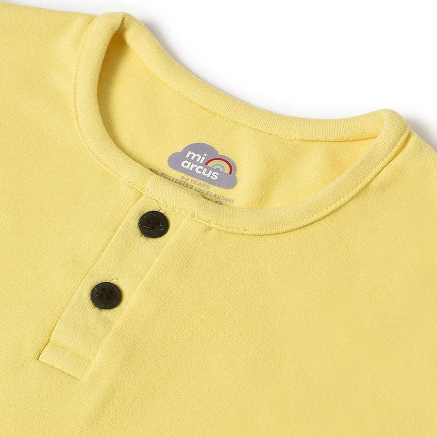 Farm Friends Yellow Knitted Thermal Top & Baby Pajama Set - Image 6