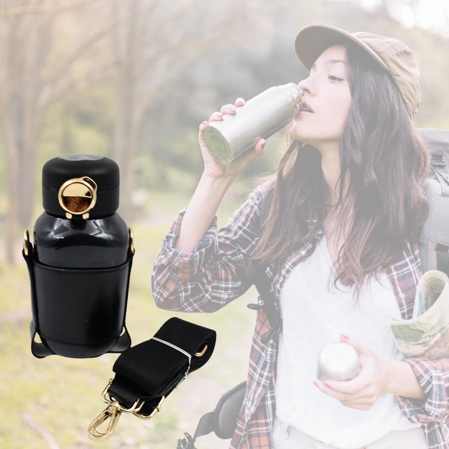 FashionCup: LED Temperature Display Thermos Bottle with Strap, Vacuum Insulated for Hot & Cold Drinks - Image 3