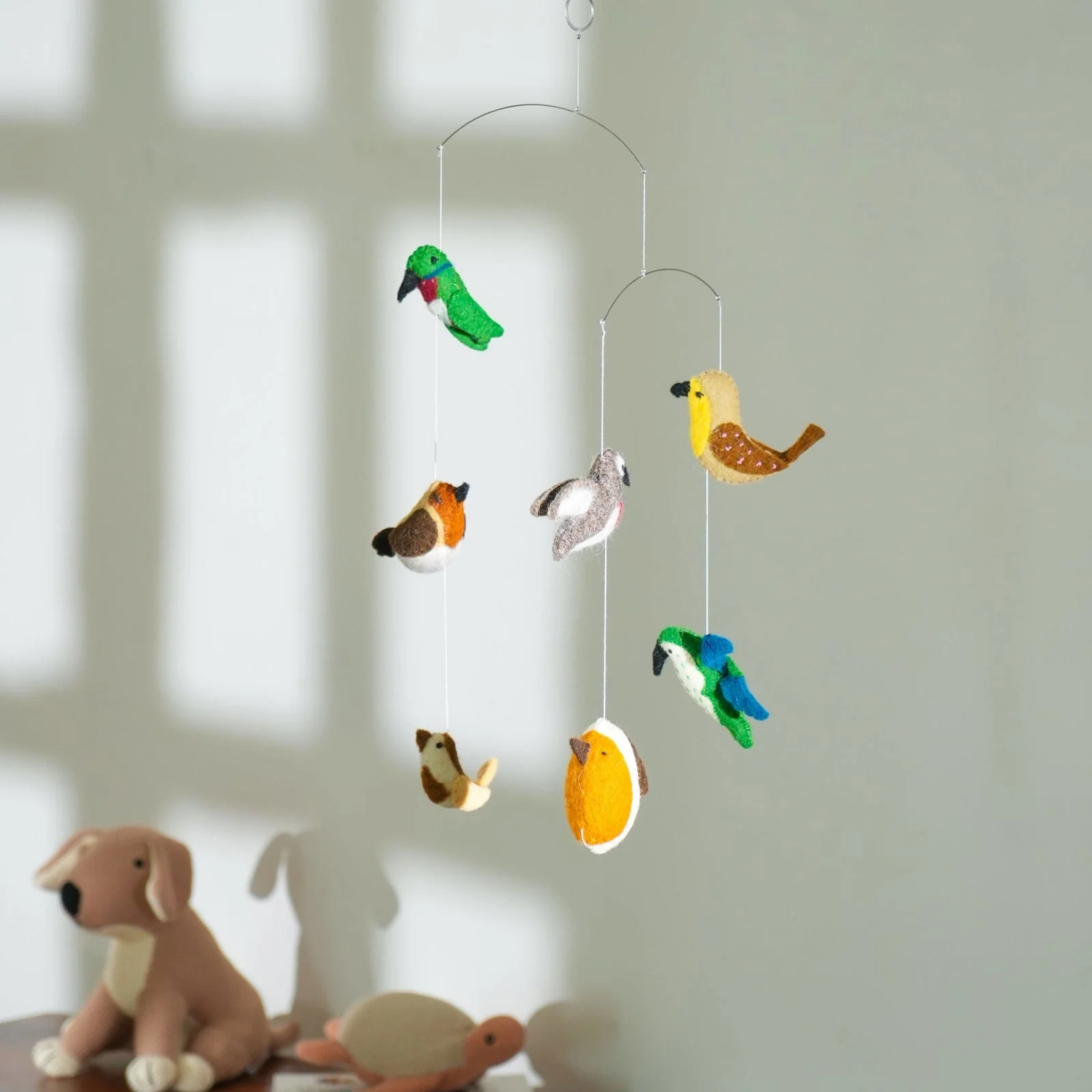 Felt Ornaments Hanging Mobile (Birds) - Kids Hanging Wall Decor, Ornaments, Hanging Mobiles Made From Wool - Image 6