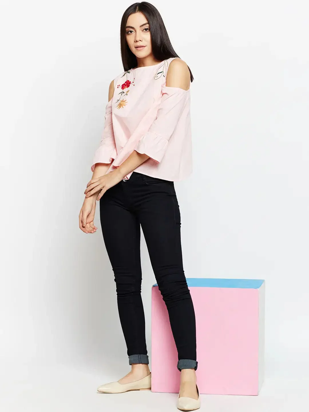 Feminine Pick Embroidered Top - Image 6