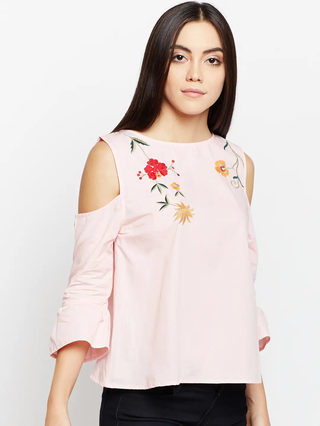 Feminine Pick Embroidered Top - Image 3