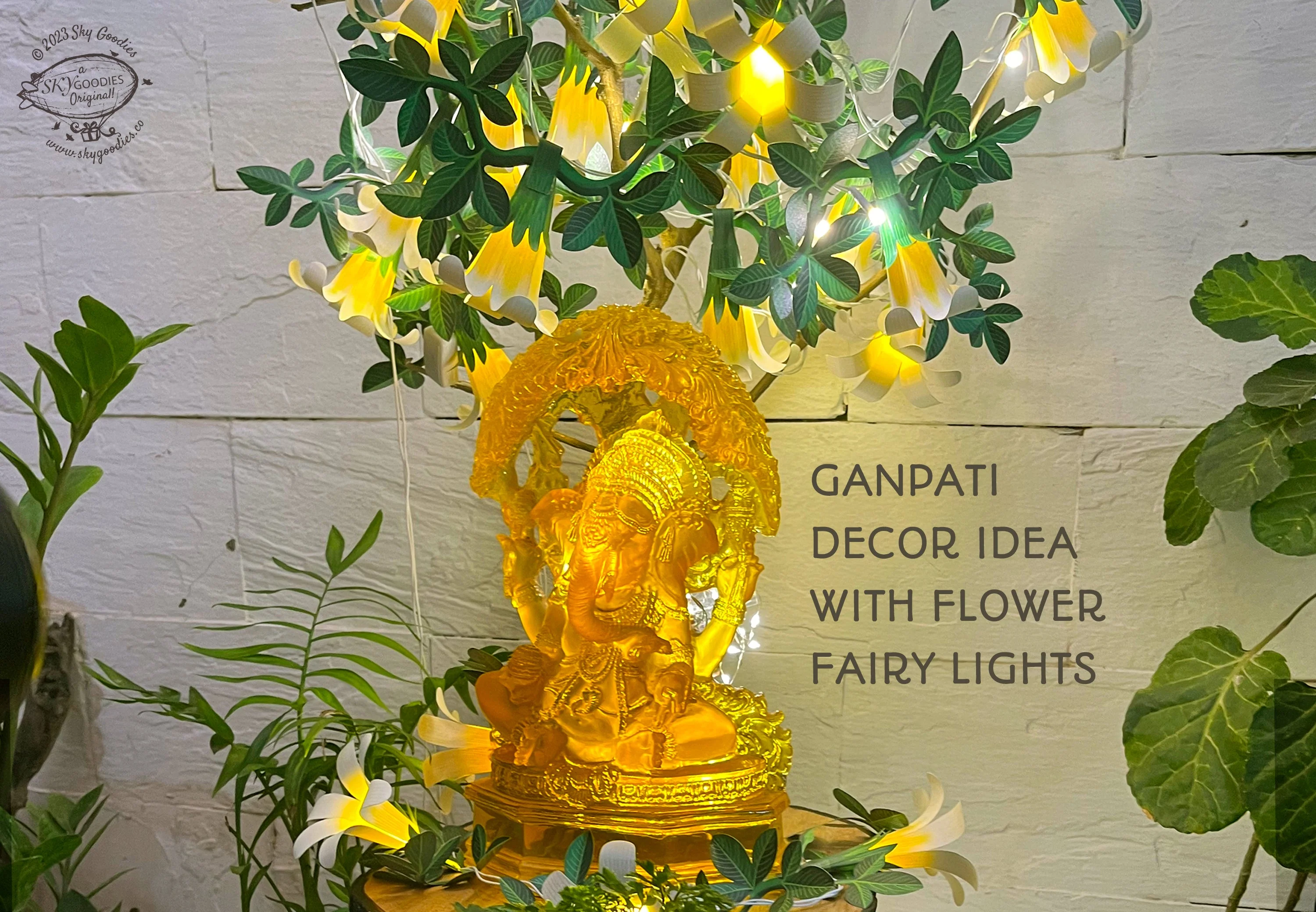 Festive Combo Saver Pack of 5 White Paper Flower Fairy Lights - Image 14
