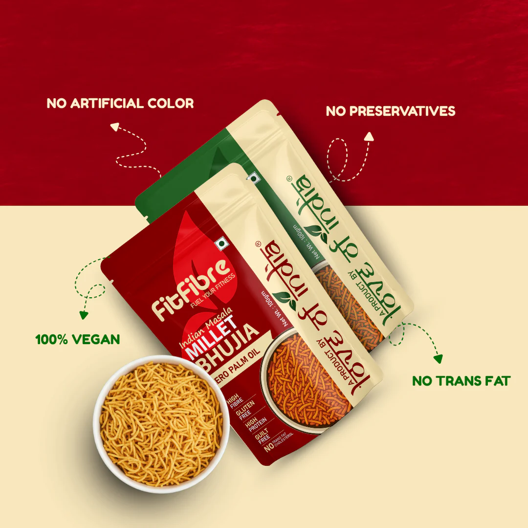 FitFibre Assorted Millet Bhujia Combo Pack of 3 - Image 3