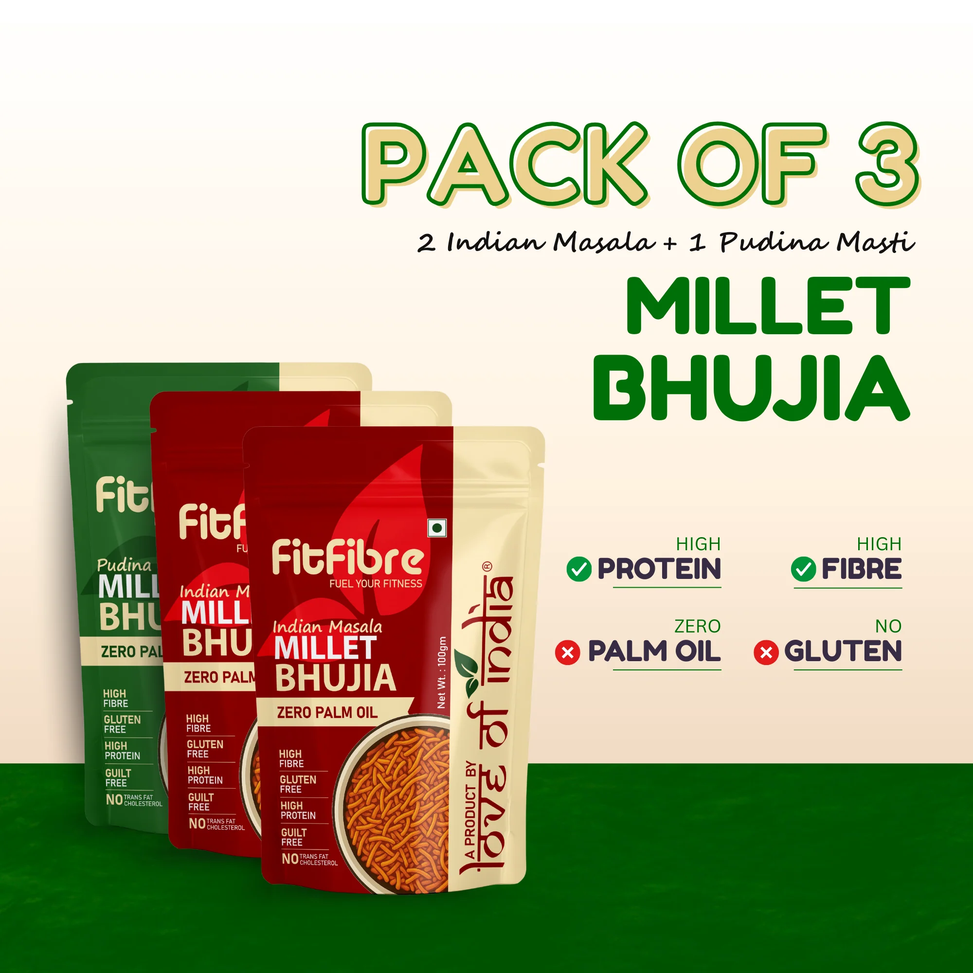 FitFibre Assorted Millet Bhujia Combo Pack of 3 - Image 8