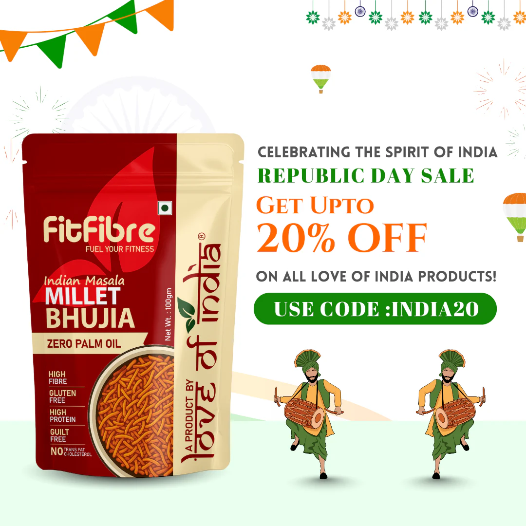 FitFibre Indian Masala Millet Bhujia – Healthy Twist to Your Favourite Snack - Image 12