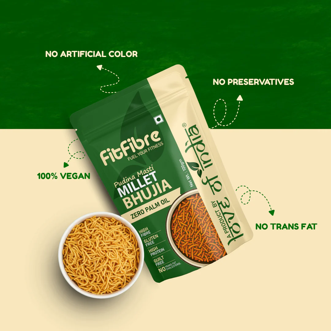 FitFibre Pudina Masti Bhujia – Refreshing Twist to Your Favourite Snack - Image 3