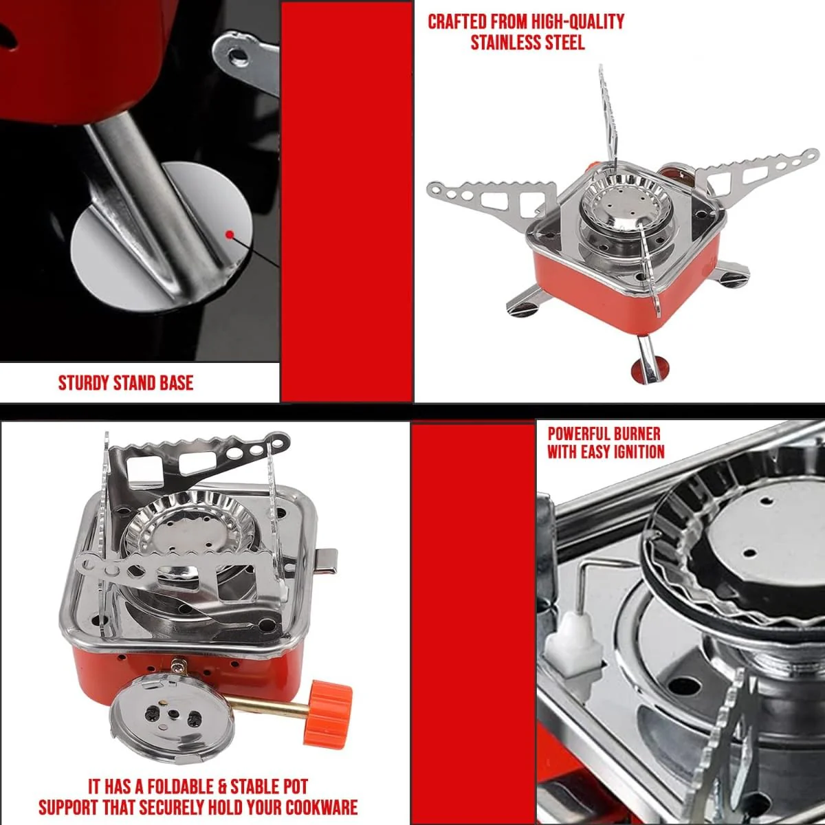 FlameX: Portable & Foldable Windproof Butane Camping Stove with High Heat Output for Outdoor Cooking, Hiking & Adventures - Image 7