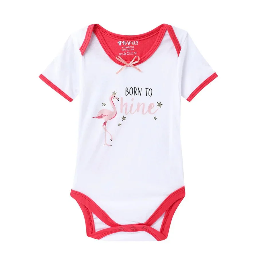 Flamingo Print Baby Girl Romper (Pack Of 3) - Image 6