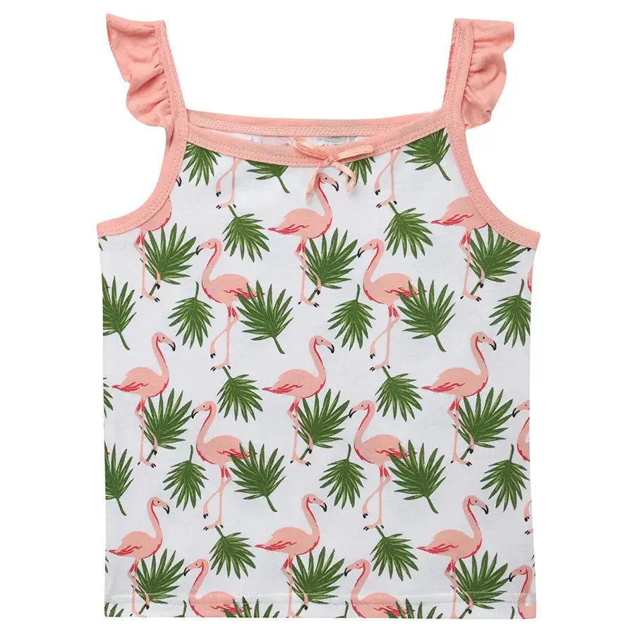 Flamingo Print Baby Girl Tank Top Set (Pack Of 3) - Image 3