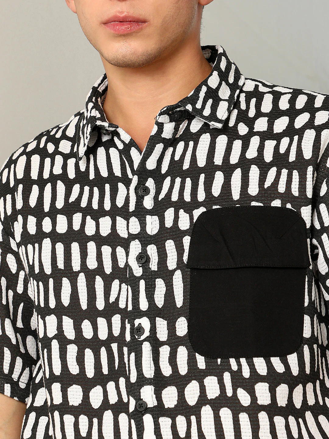 Flap-Block Printed Oversized Shirt - Image 7