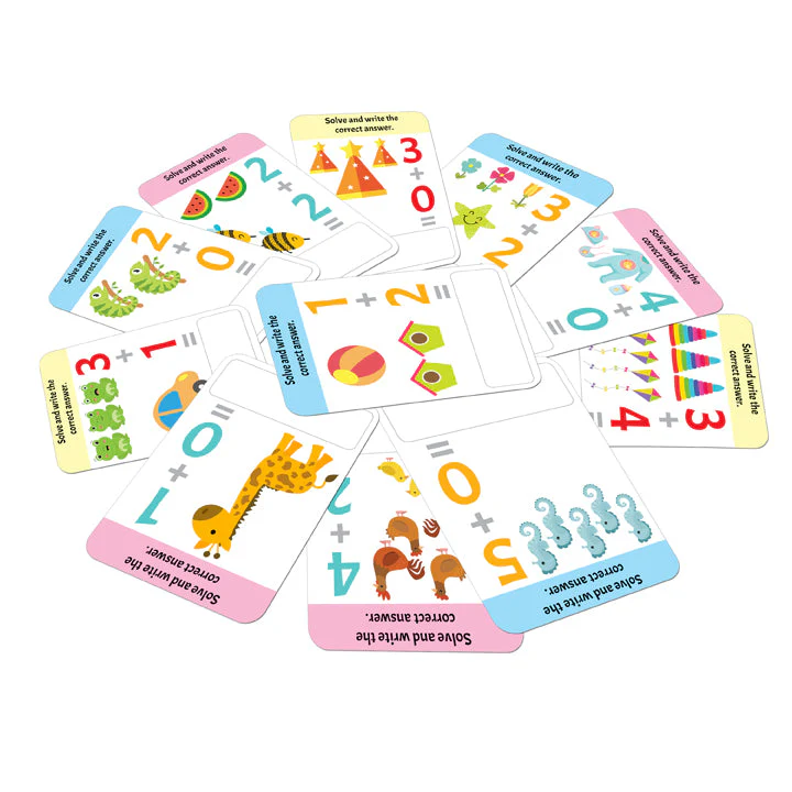 Flash Cards Addition and Subtraction - 30 Double Sided Wipe Clean Flash Cards for Kids (With Free Pen) - Image 5