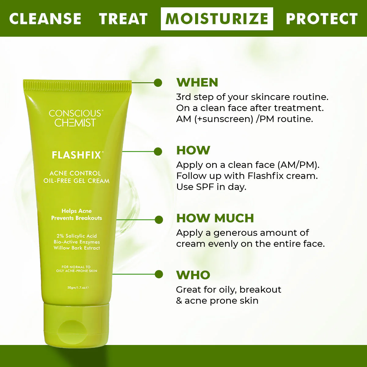 Flashfix Acne Control Oil - Free Gel Cream | 50 gm | AF - Image 4