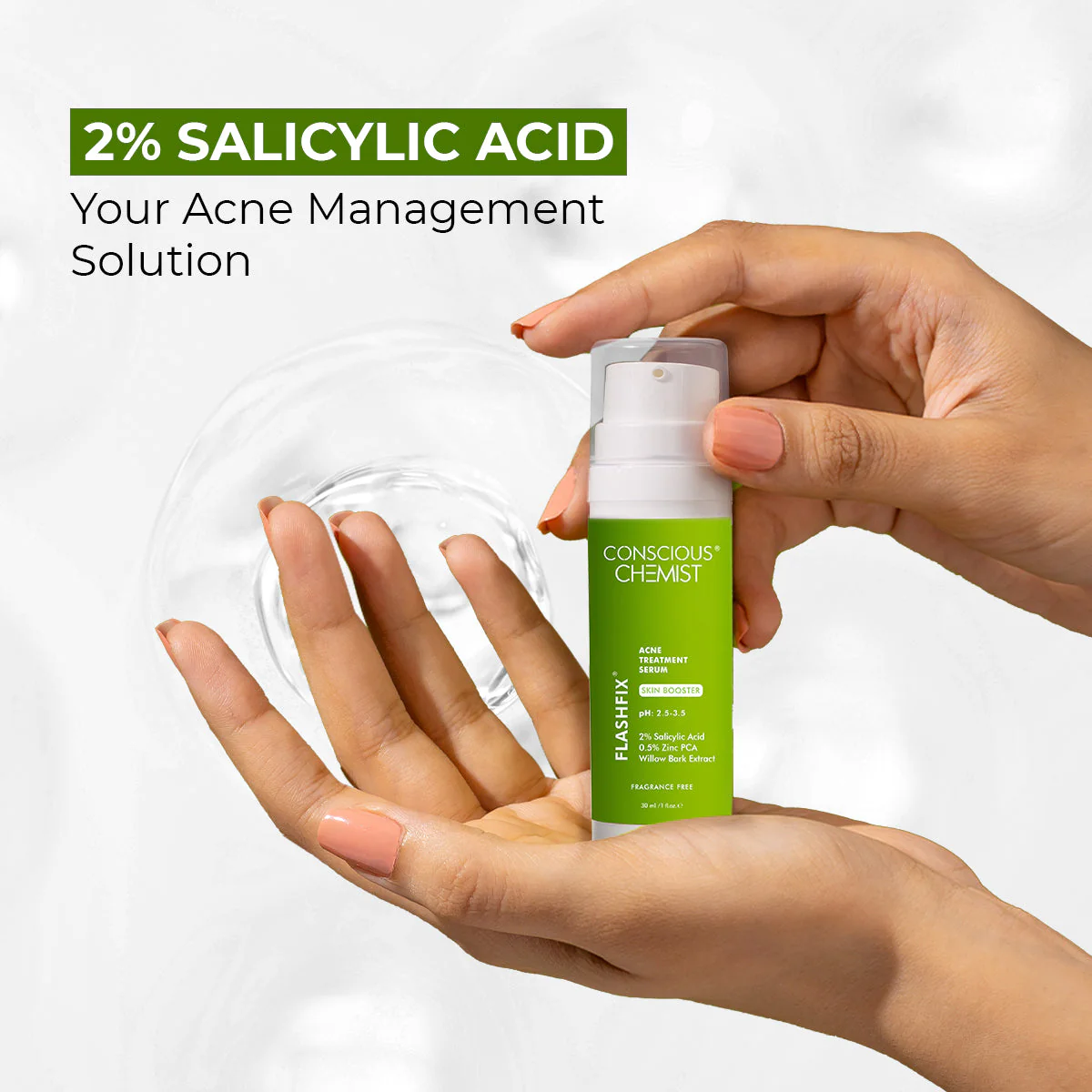 FlashFix Acne Treatment Serum | 2% Salicylic Acid & Willow Bark | 30 ml | BS - Image 7