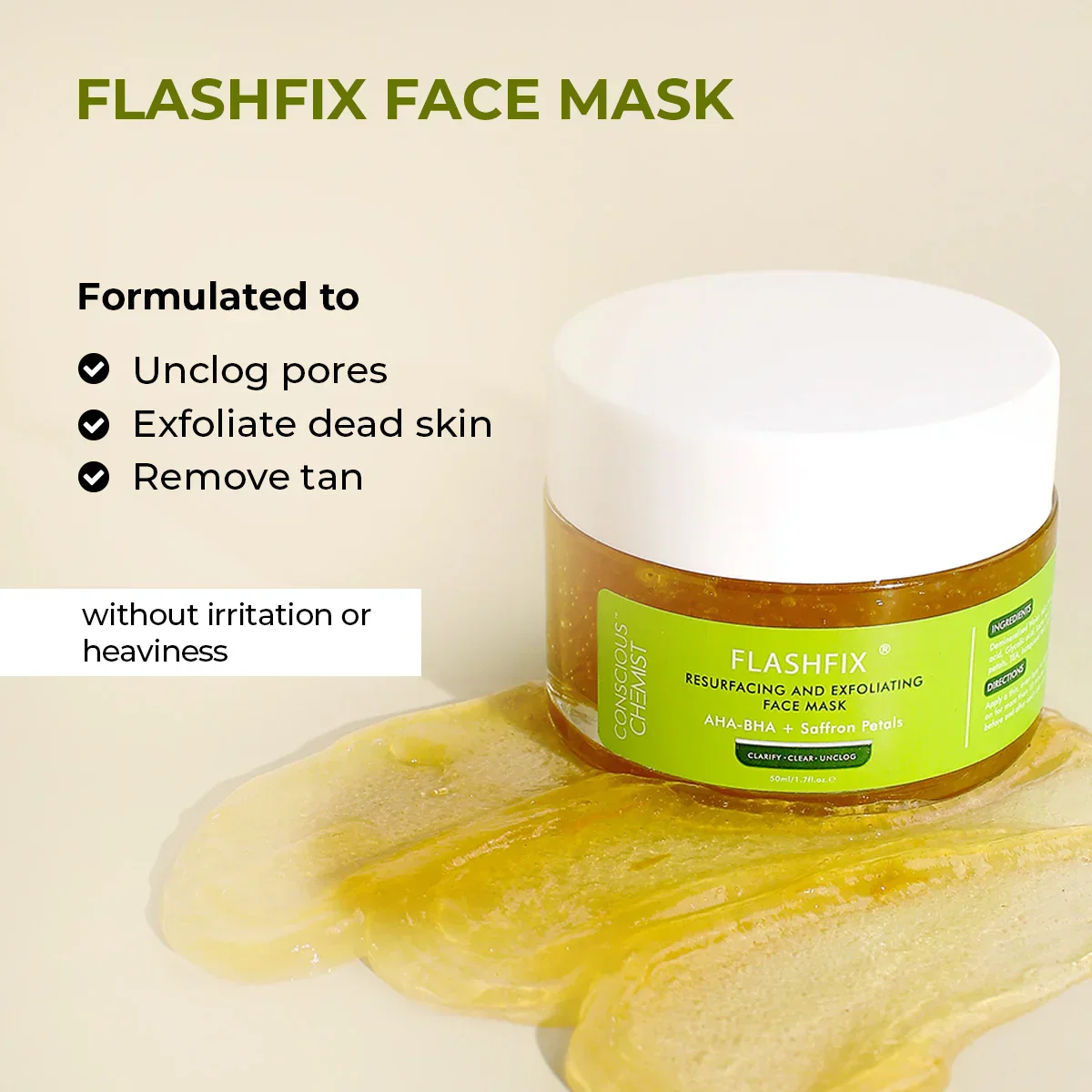 Flashfix Exfoliating & De-Tan Face Mask | 50 ml | HP Offers - Image 3