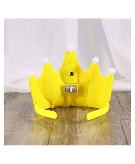 Flashing Happy Birthday Led Light Up Crown(Yellow)  (Pack of 1) - Image 2