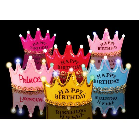 Flashing Happy Birthday Led Light Up Crown(Yellow)  (Pack of 1) - Image 4