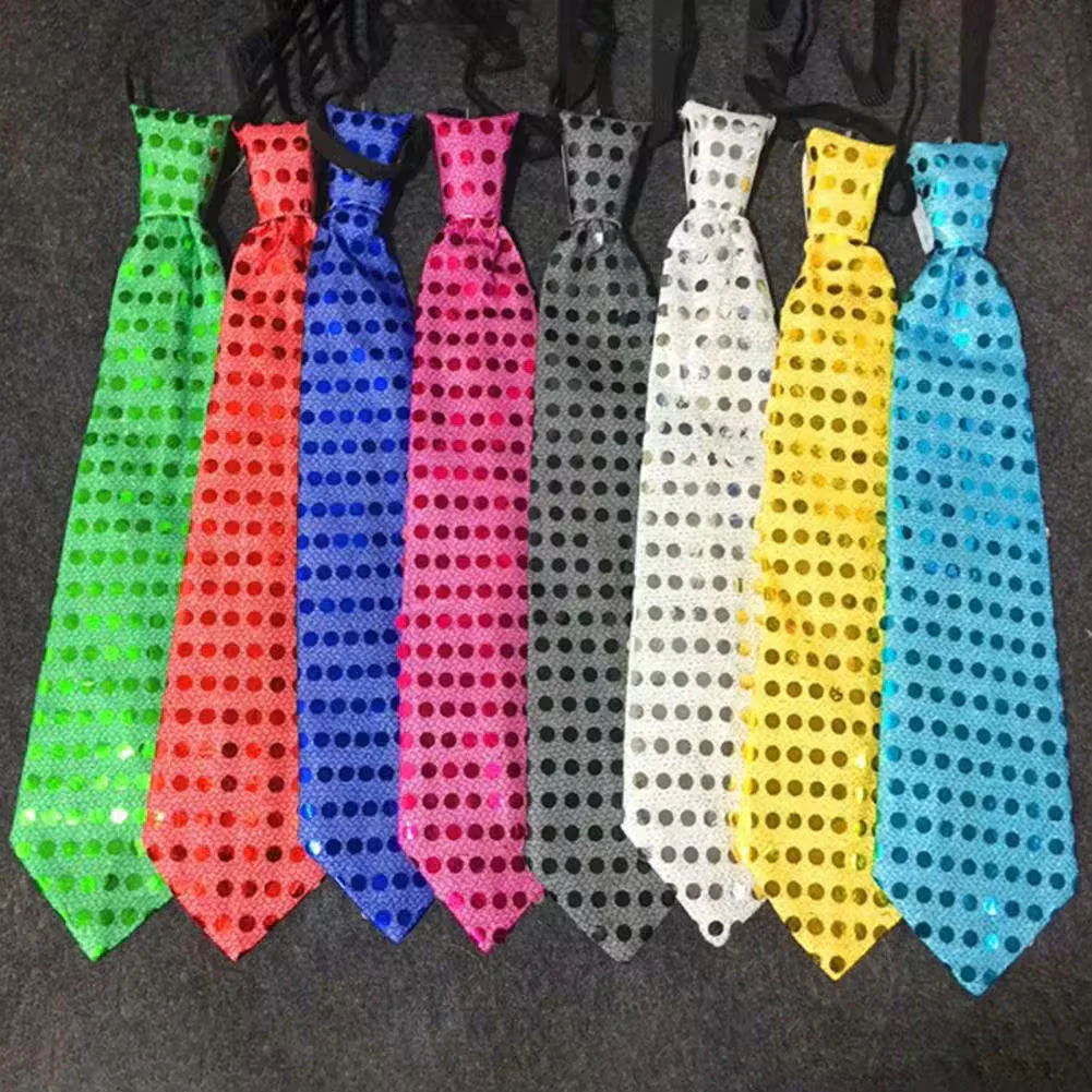 Flashing LED Party Tie Led Glowing Sequin Tie for Nightclubs, Weddings 1PC - Image 2