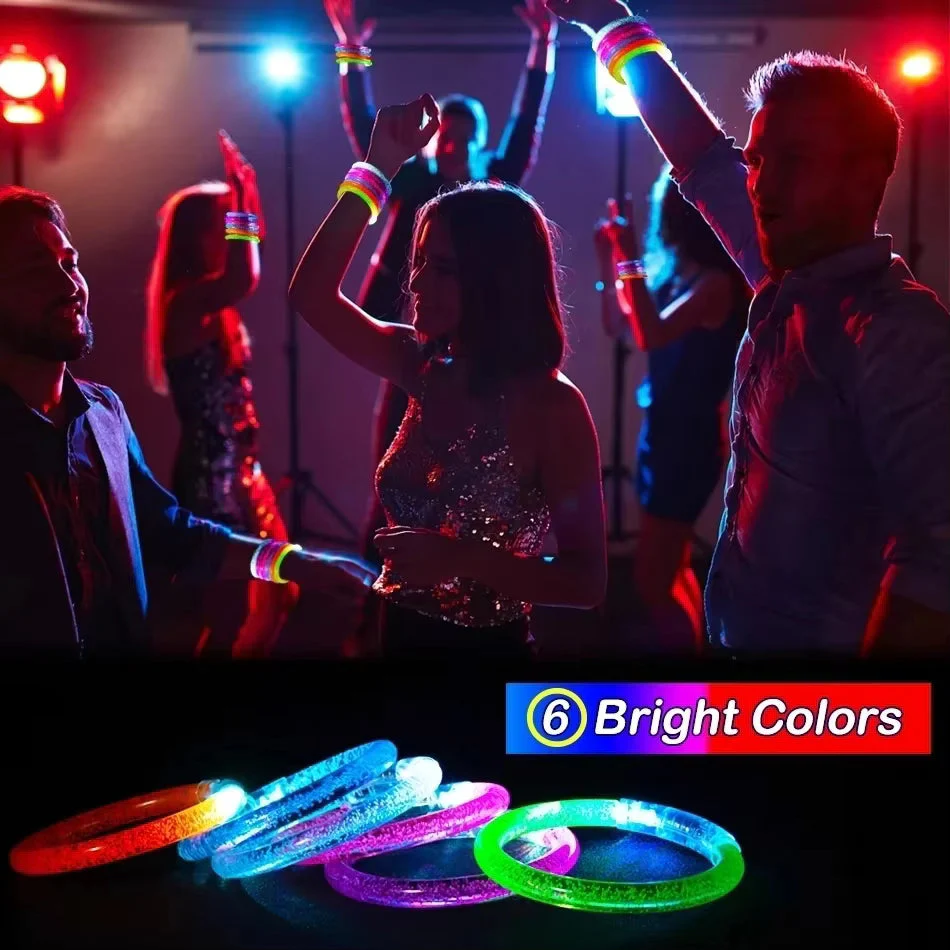 Flashing Neon Glow Bracelets For Kids' Parties, Nightclubs Concerts 2 pcs/set - Image 3