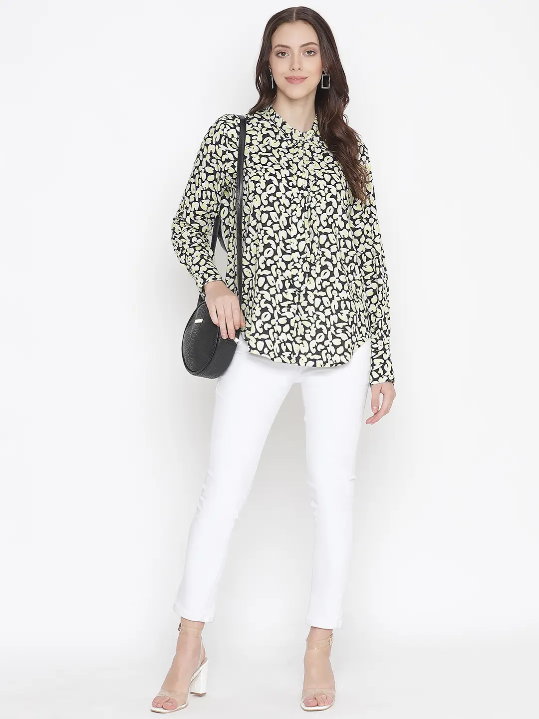 Flecked Floral Print Magical Tie- Knot Women Top - Image 8