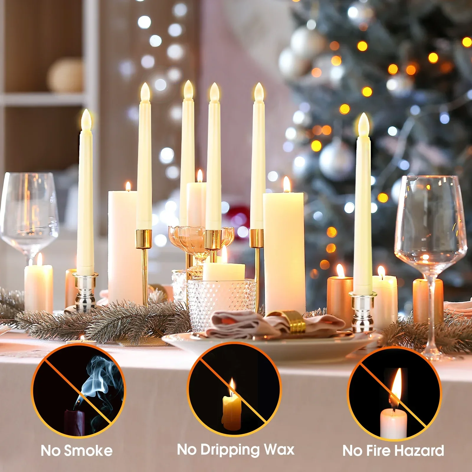 Floating Led Candles Flameless Decorative Hanging Led Candles 12 pcs/set with remote - Image 3