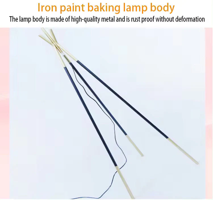 Floor Lamp Metal with Shelves Tripod with Suspended Feather Lamp shade - Image 5
