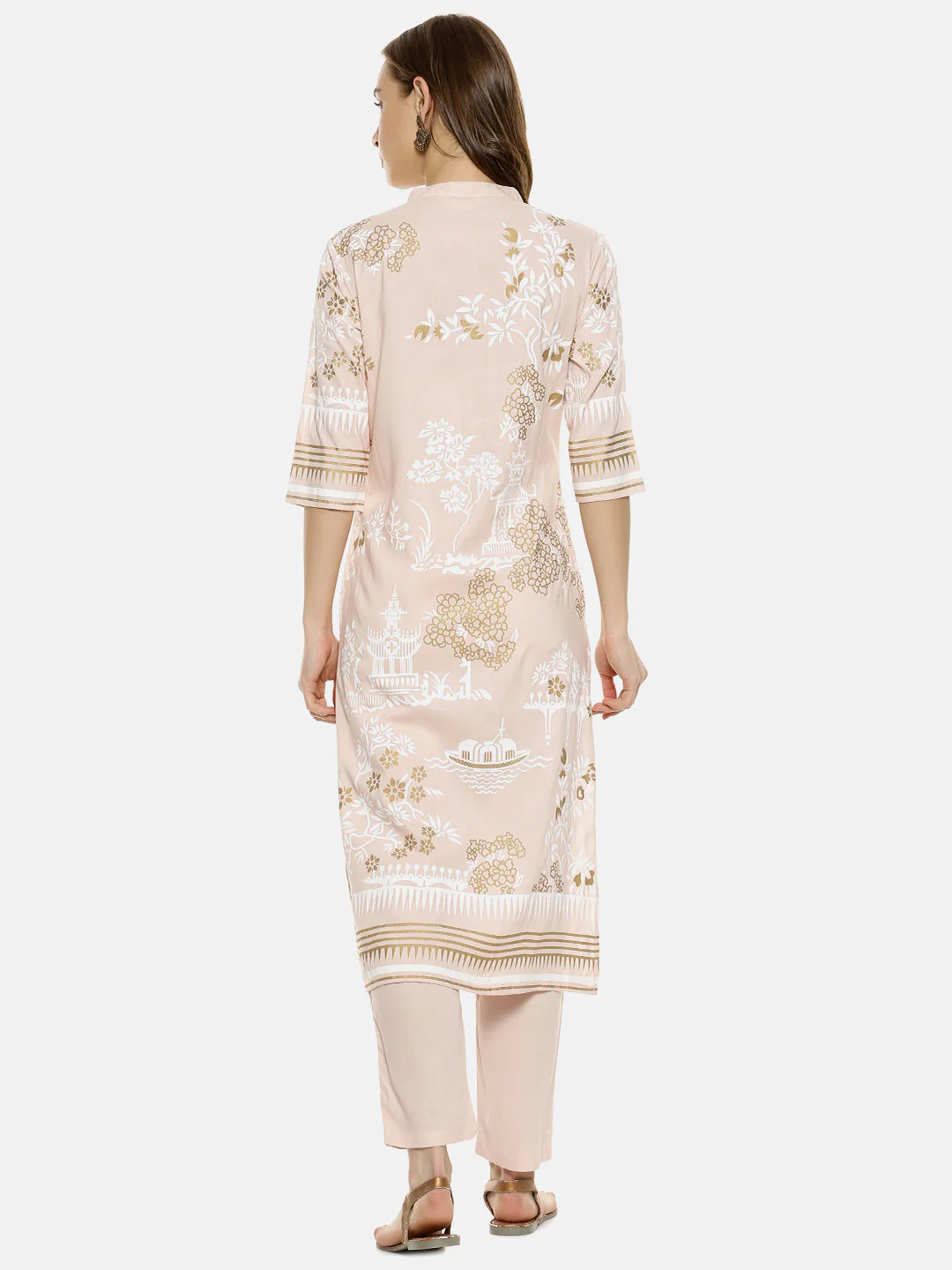 Flora Cluster Print Kurta With Trousers Set - Image 3