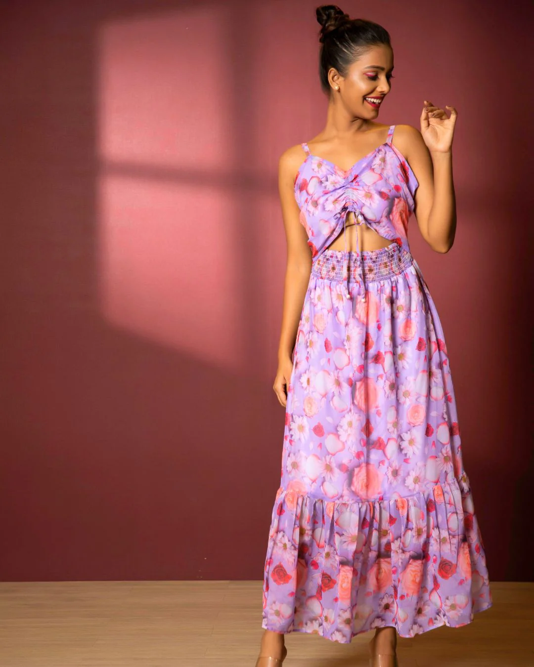 Floral A-Line Cut-out Maxi Dress - Image 6