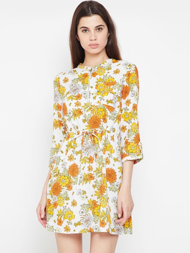 Floral Bang Glam Skater Dress