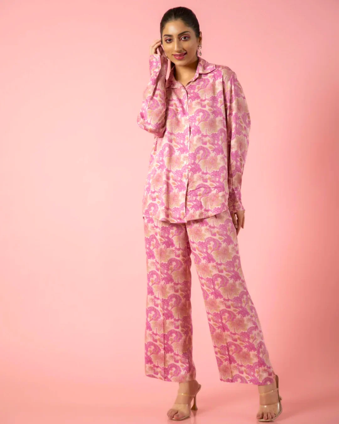 Floral Bliss 2-Piece Coord Set – Stylish & Comfy Printed Co-Ord for Women