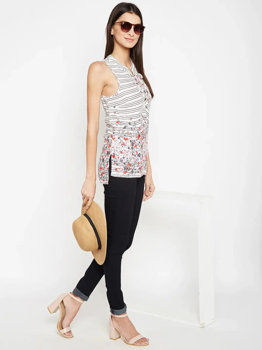 Floral Linda Stripe Criss Top - Image 6