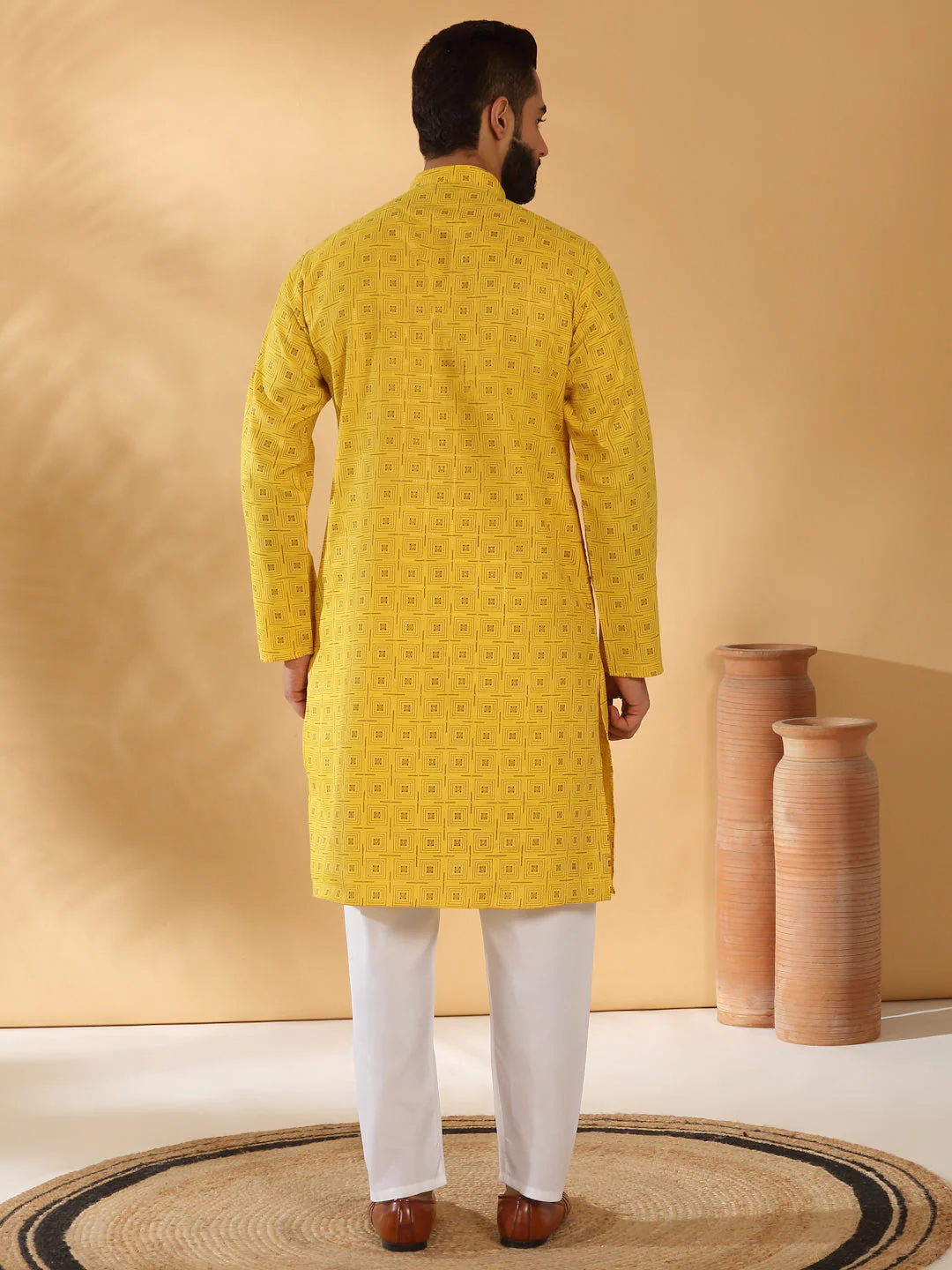 Floral Printed Geometric Cotton Blend Straight Kurta - Image 17