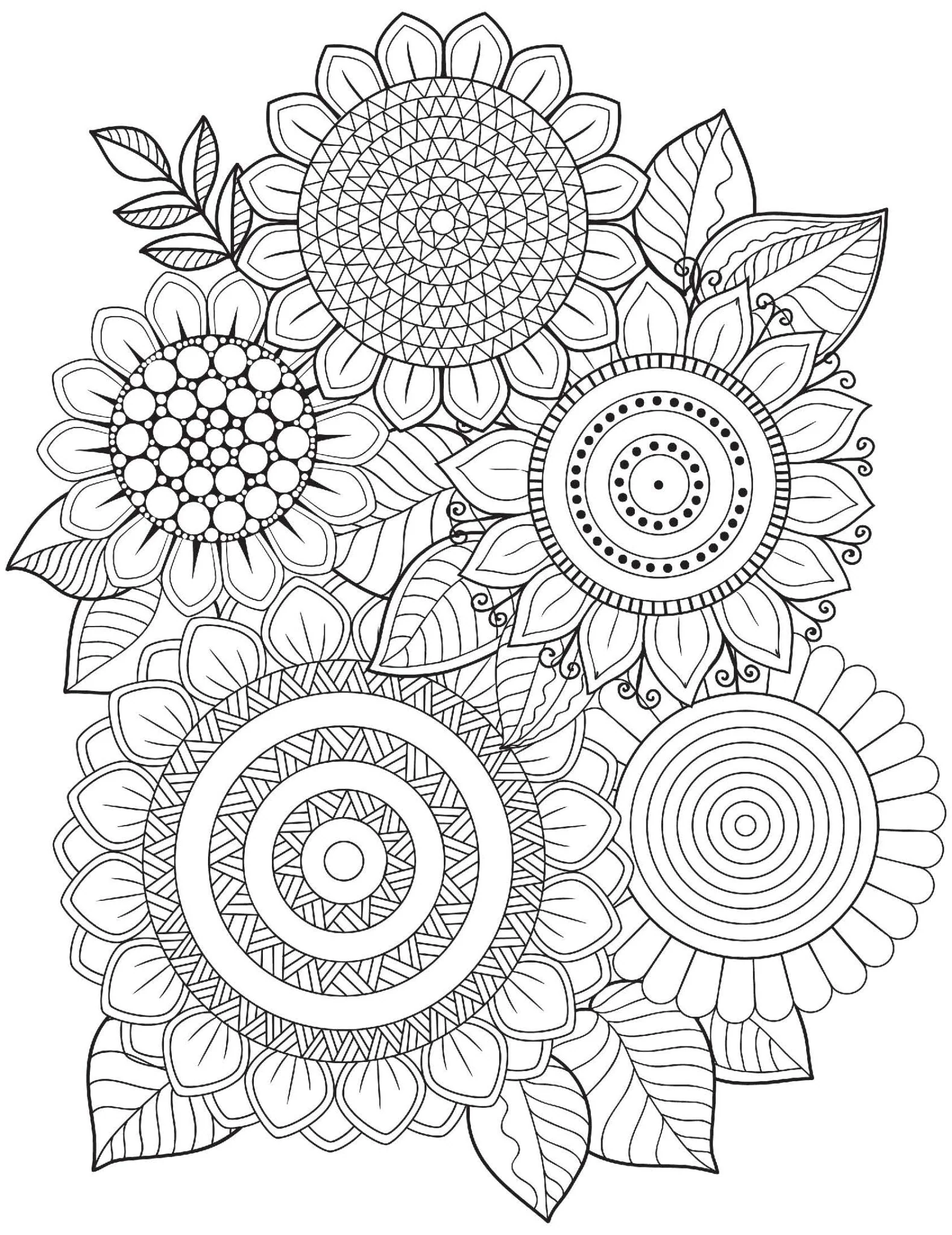 Flowers â Colouring Book for Adults - Image 3